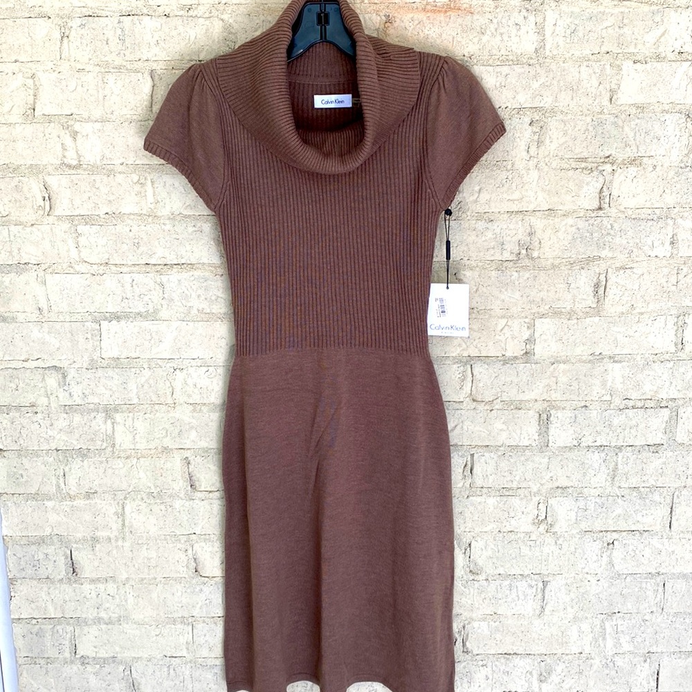 NWT Calvin Klein Cowl Neck Sweater Dress. Size XS